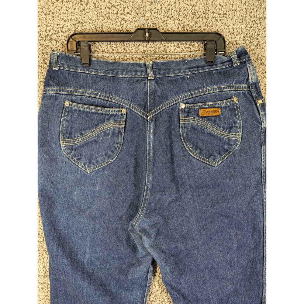VTG Gitano Mom Jeans Women's 34x29 Blue Dark Wash Ultra High Rise‎ Straight 80s - Picture 6 of 9